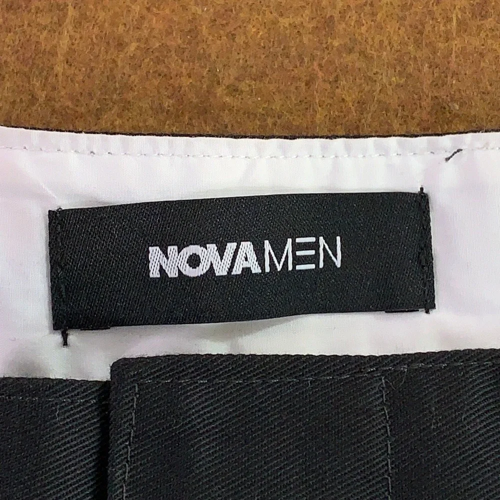 Fashion Nova Men 40 Black Wide Leg Max Pleat Cuffed Trouser NWT